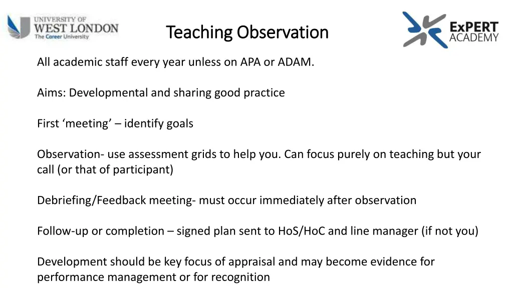 teaching observation teaching observation