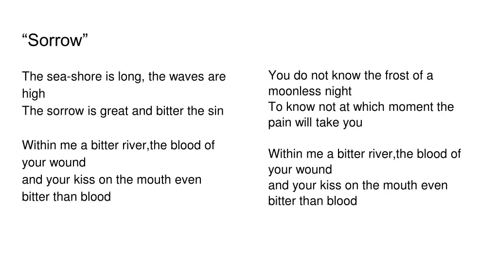 sorrow