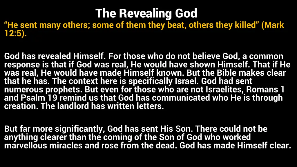 the revealing god