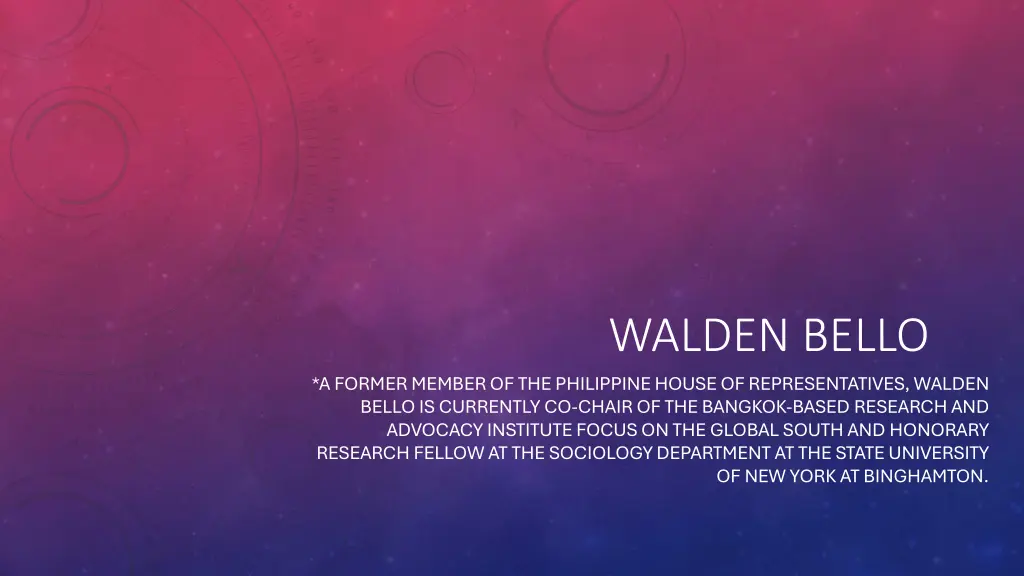 walden bello
