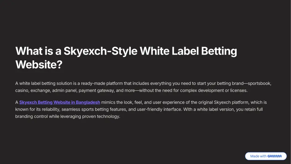 what is a skyexch style white label betting