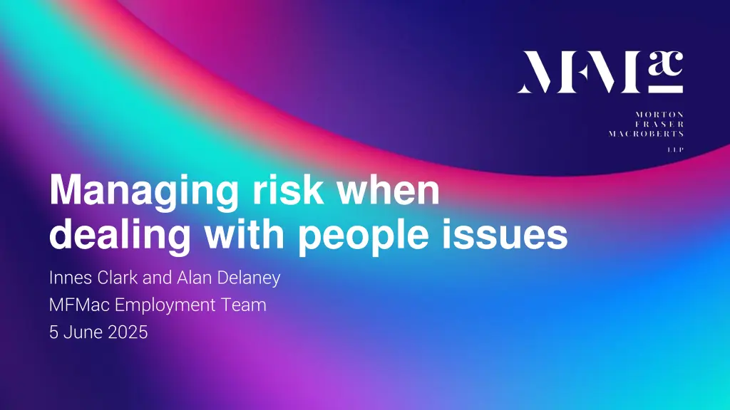 managing risk when dealing with people issues 1