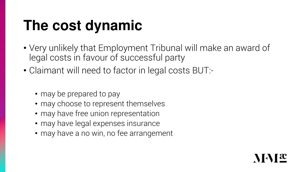 the cost dynamic