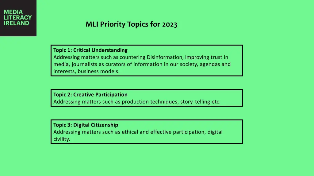 mli priority topics for 2023