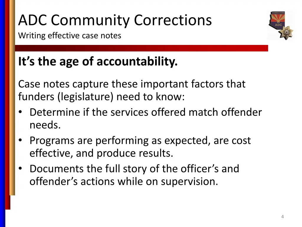 adc community corrections writing effective case 1