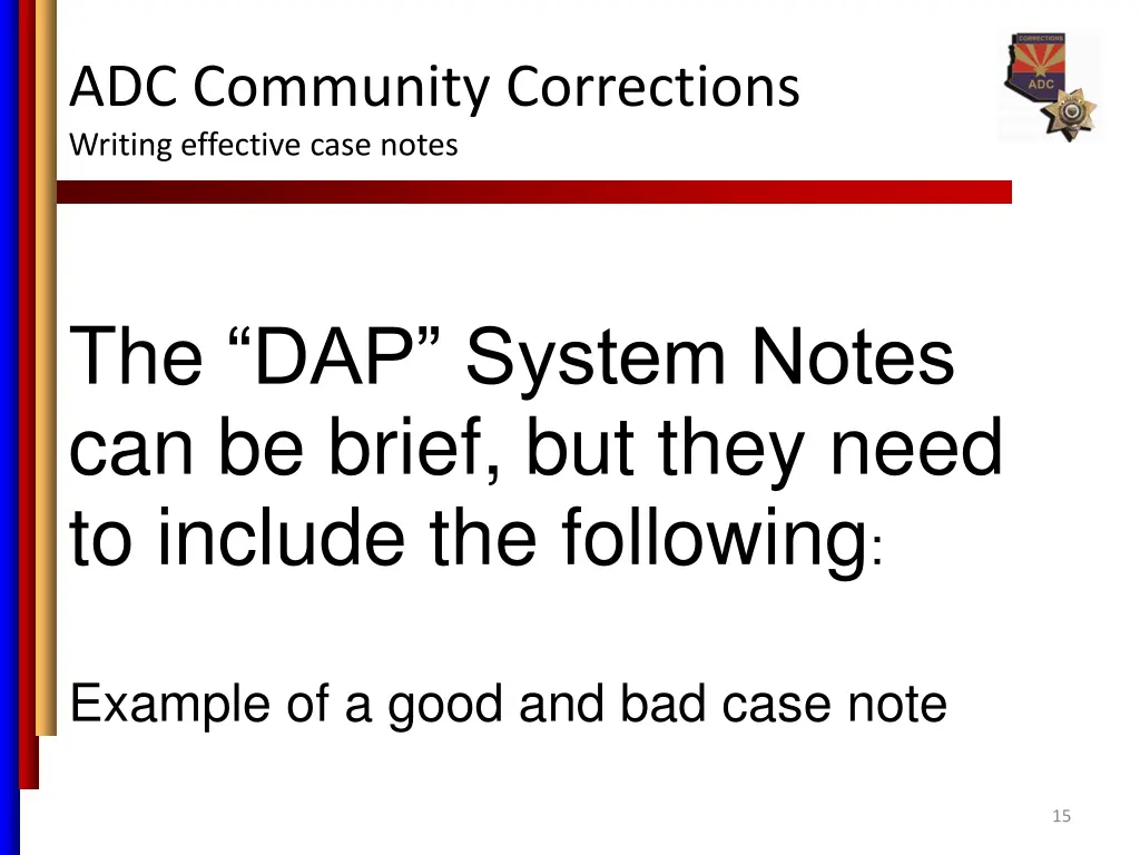 adc community corrections writing effective case 11