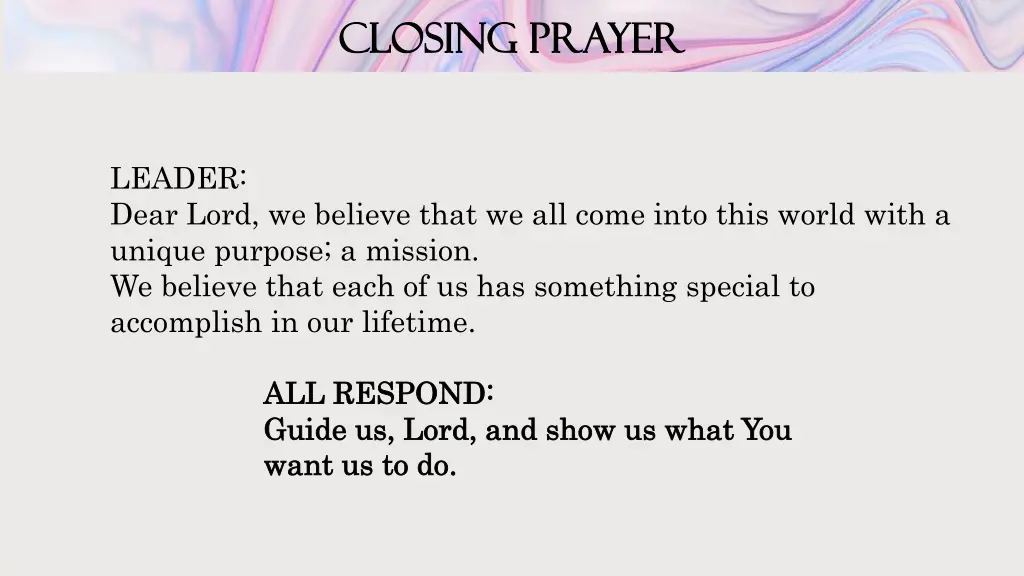 closing prayer closing prayer