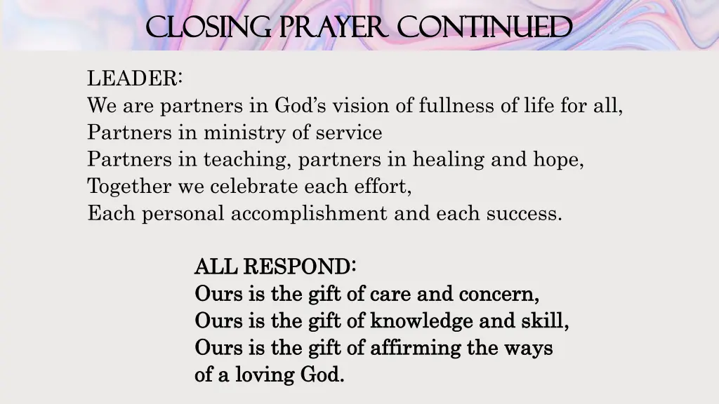 closing prayer continued closing prayer continued 1