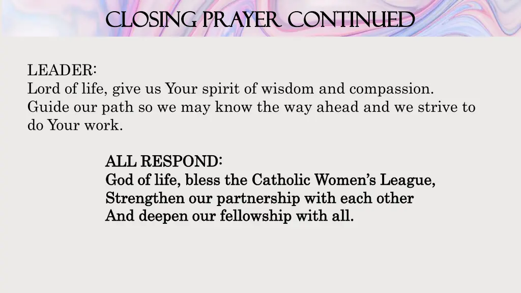 closing prayer continued closing prayer continued 2