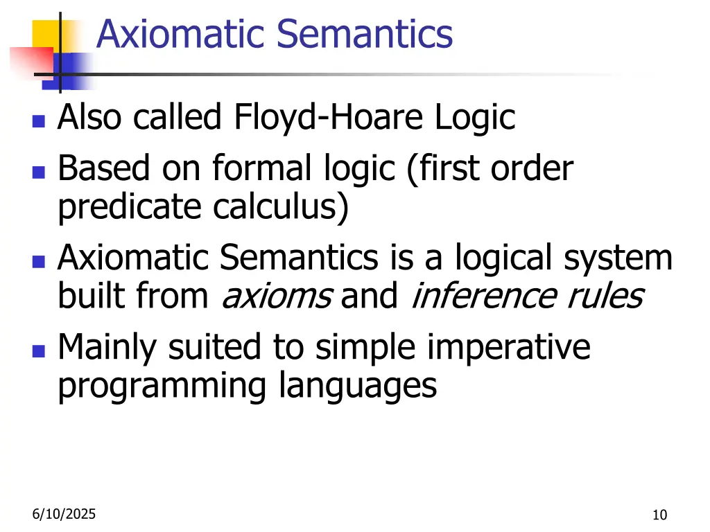 axiomatic semantics