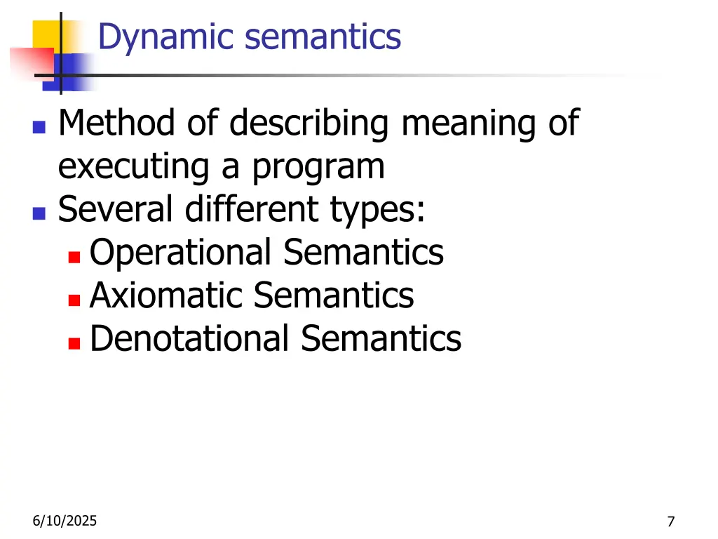 dynamic semantics