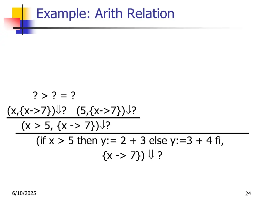 example arith relation