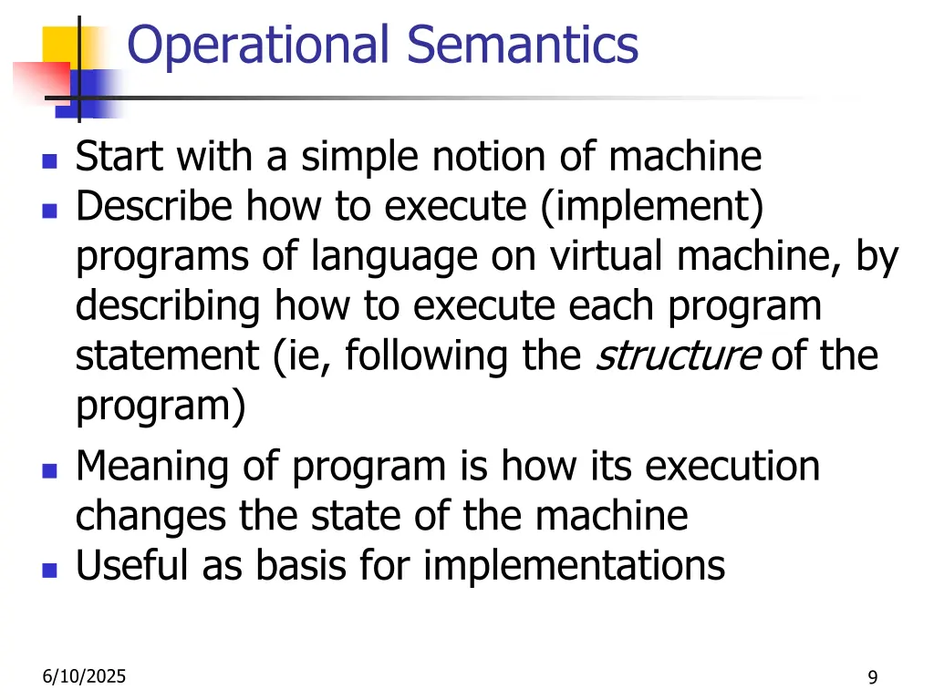 operational semantics