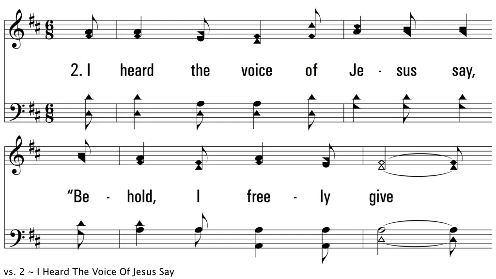 vs 2 i heard the voice of jesus say