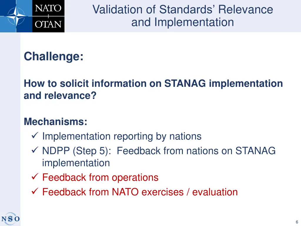 validation of standards relevance