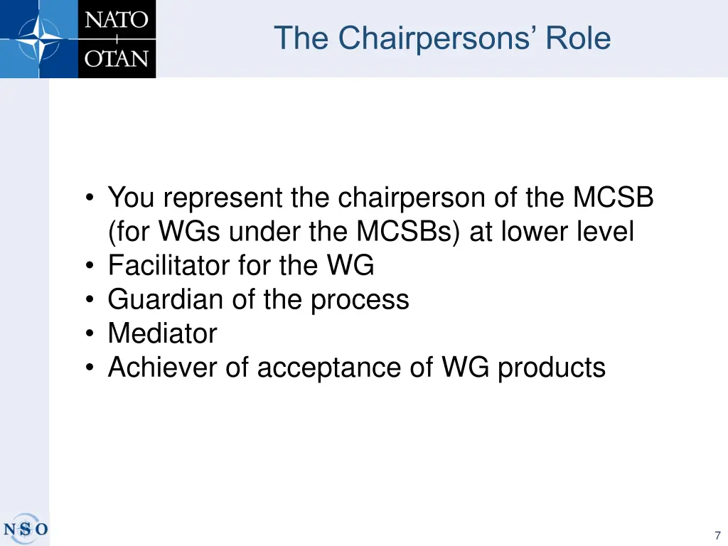 the chairpersons role