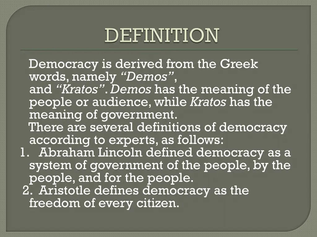 democracy is derived from the greek words namely