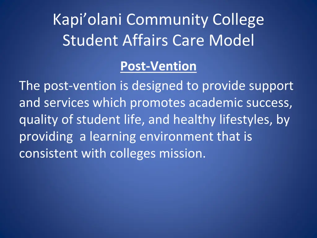 kapi olani community college student affairs care 9