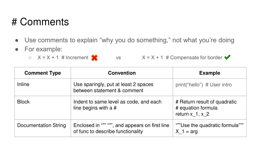 comments