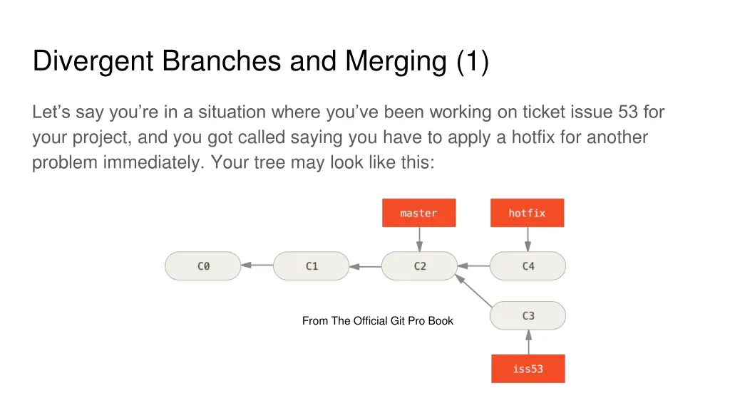 divergent branches and merging 1
