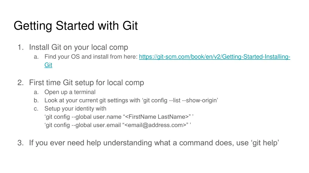getting started with git