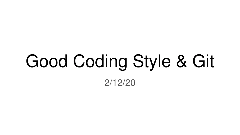 good coding style git