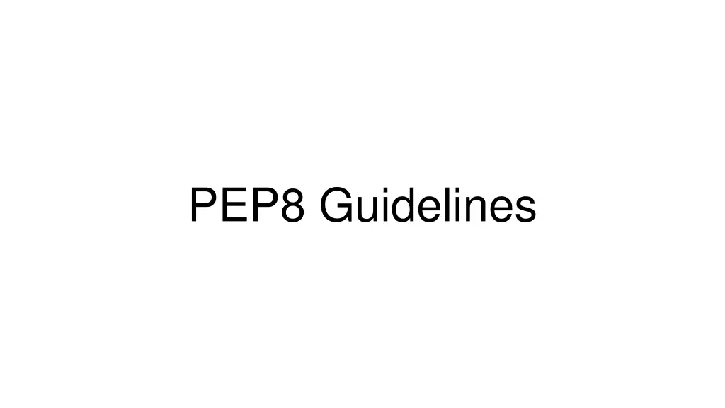 pep8 guidelines