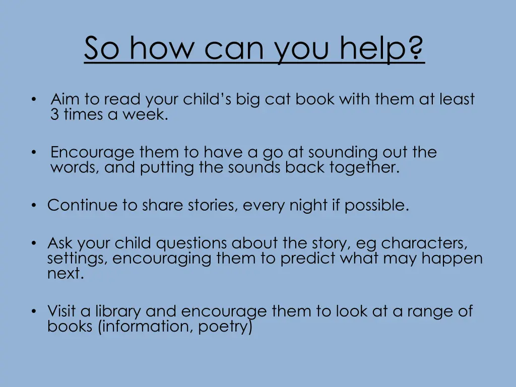so how can you help 1