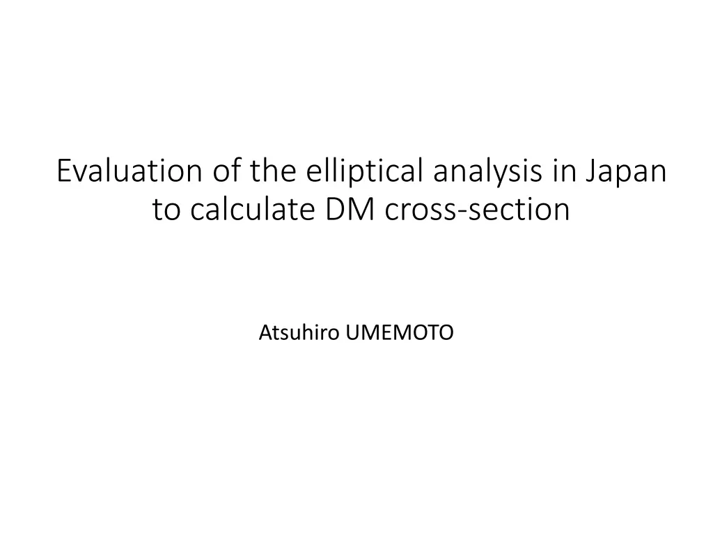 evaluation of the elliptical analysis in japan
