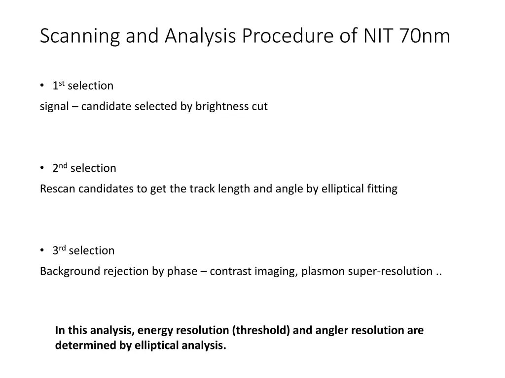 scanning and analysis procedure of nit 70nm