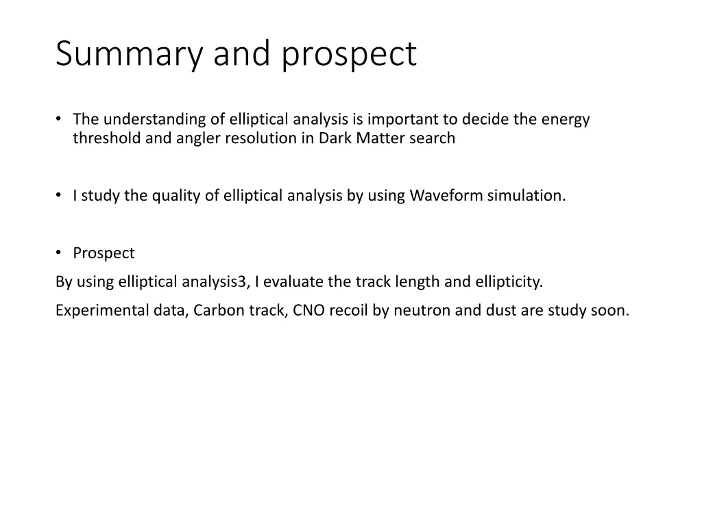 summary and prospect