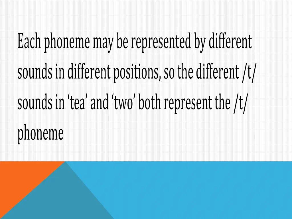 each phoneme may be represented by different