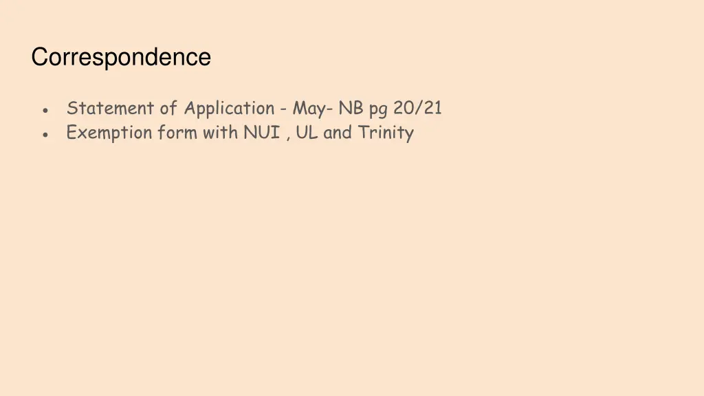correspondence