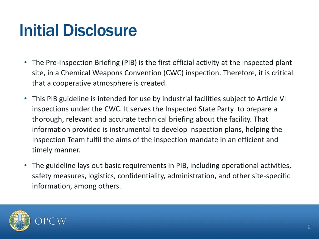 initial disclosure