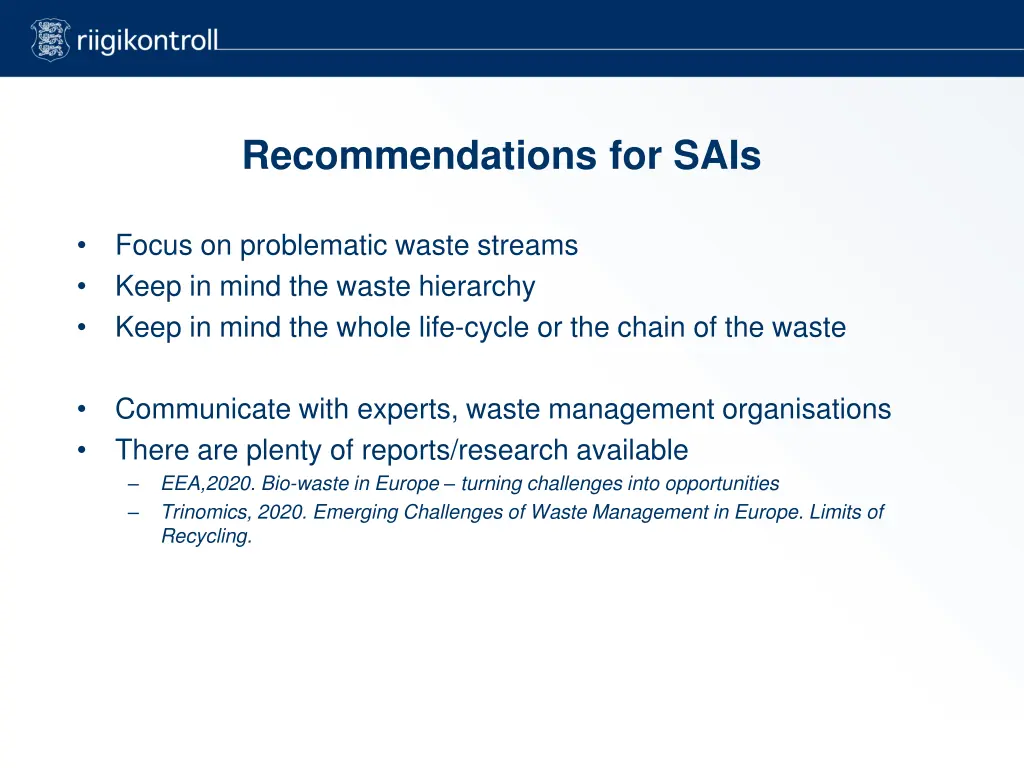 recommendations for sais