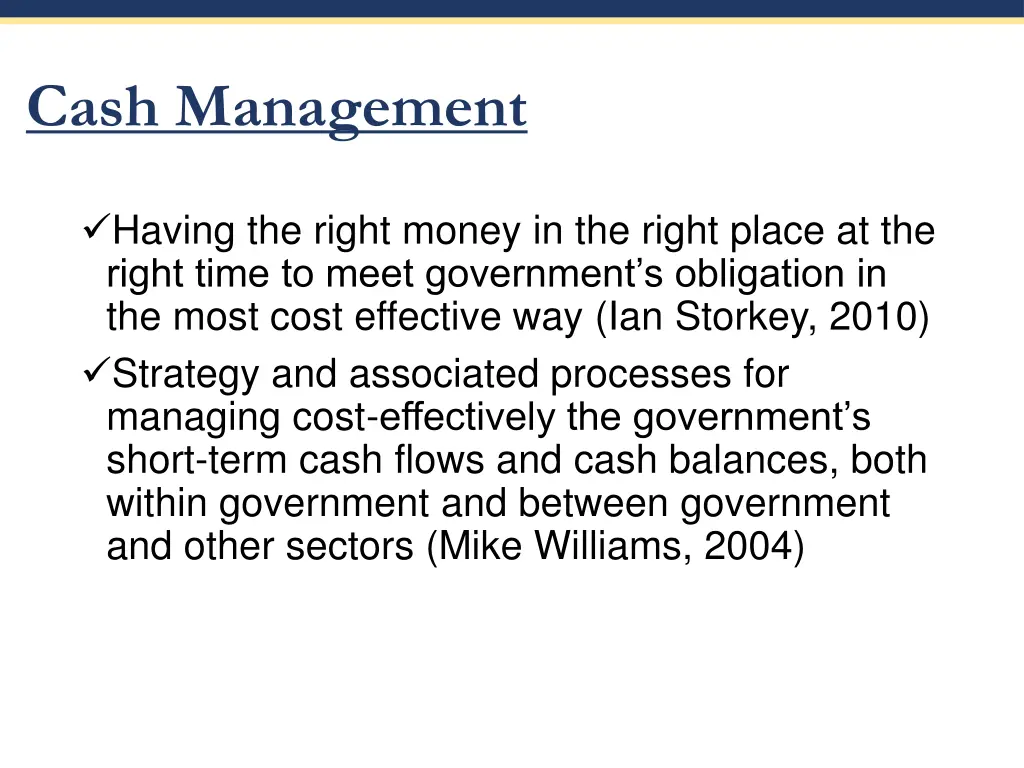 cash management