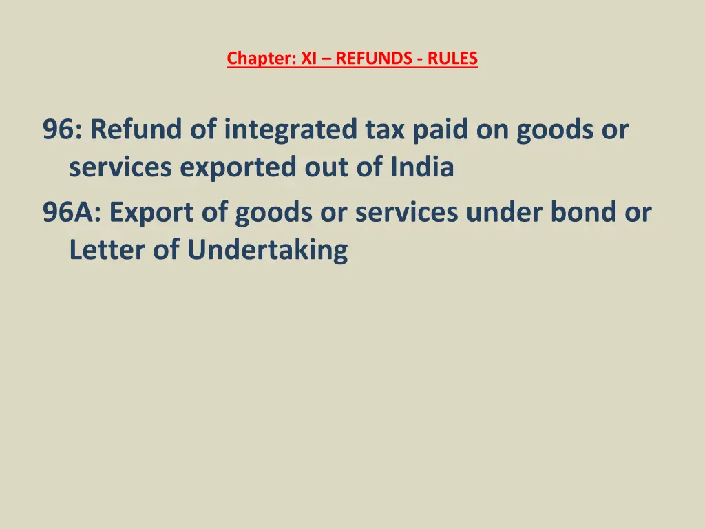 chapter xi refunds rules 1