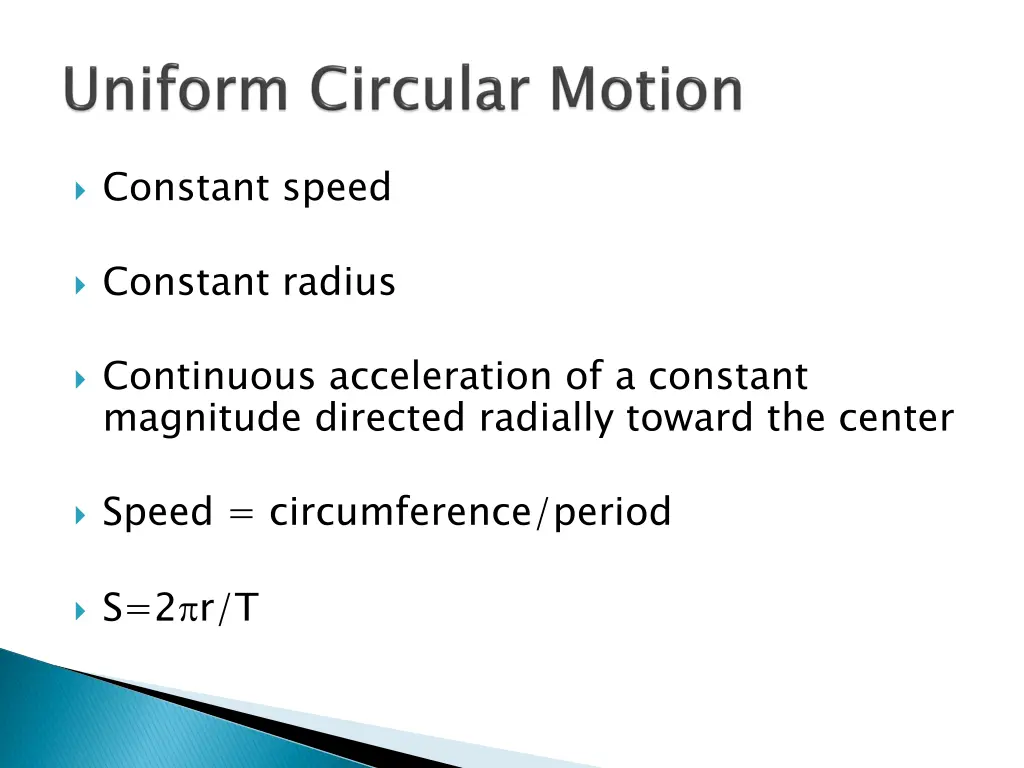 constant speed