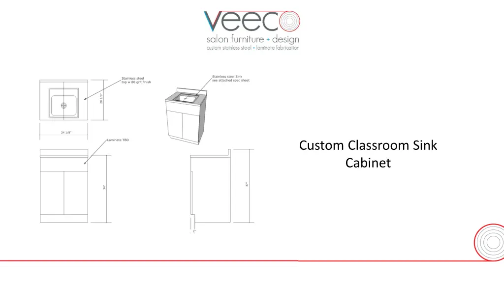 custom classroom sink cabinet