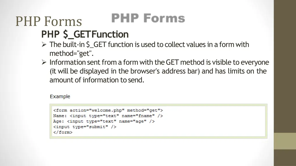 php forms php getfunction thebuilt