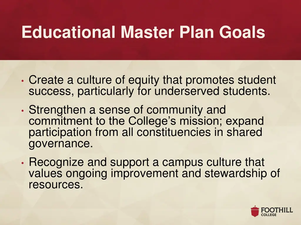 educational master plan goals