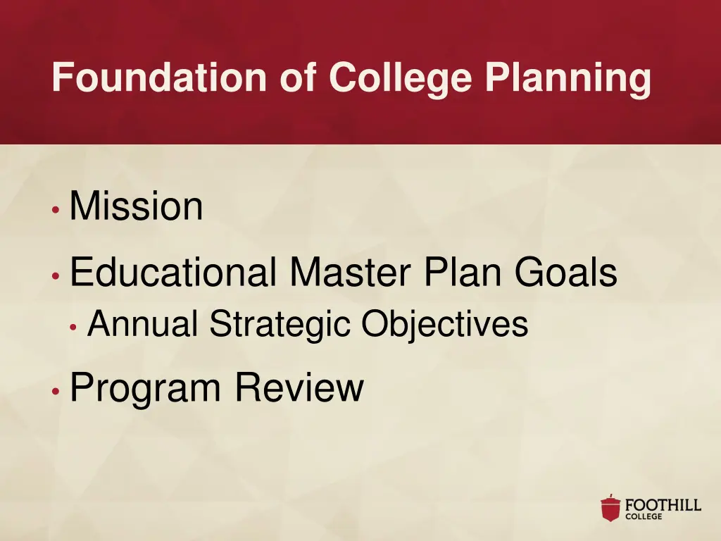 foundation of college planning