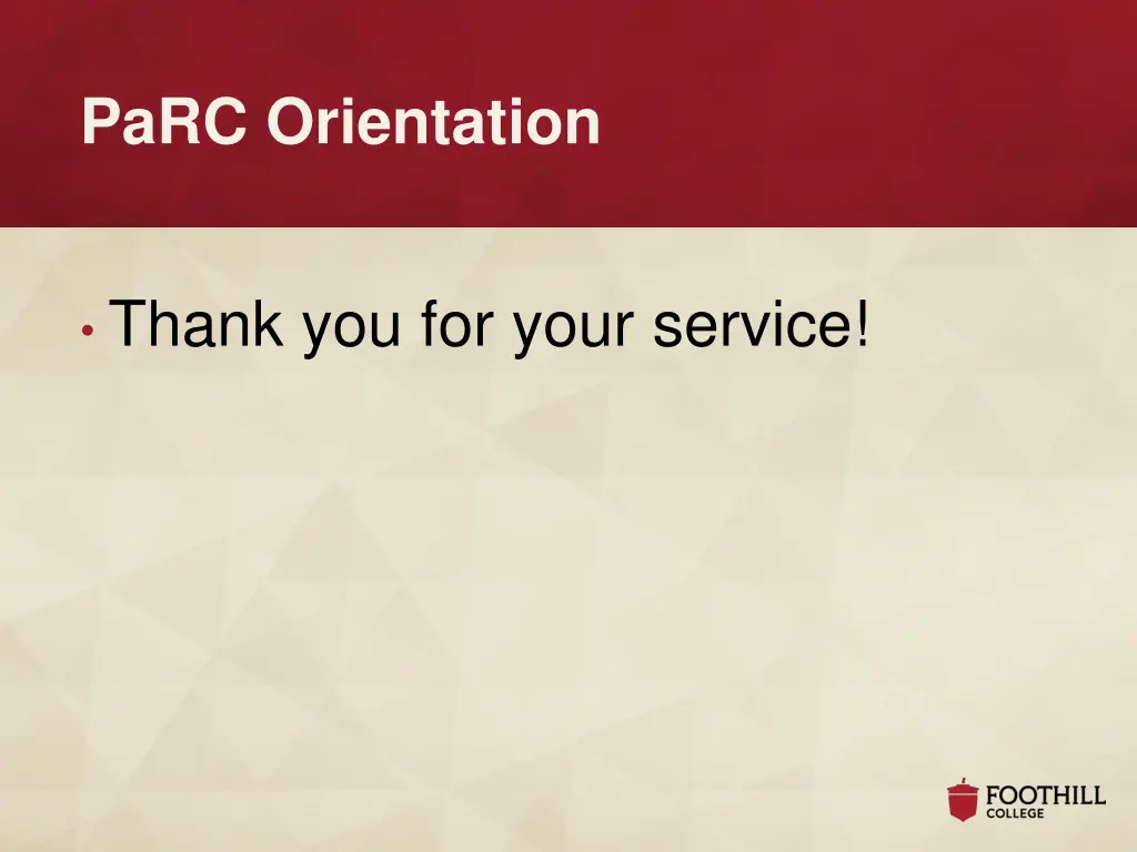 parc orientation