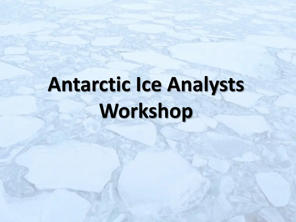 antarctic ice analysts workshop