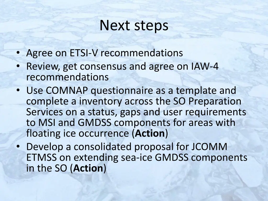 next steps