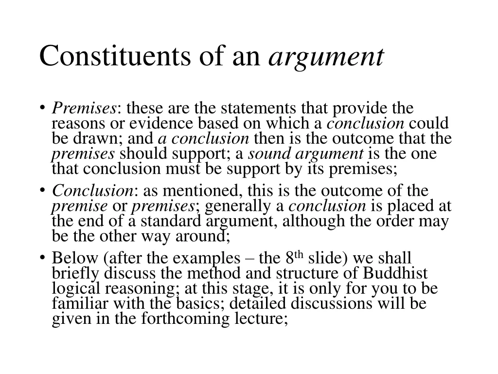 constituents of an argument