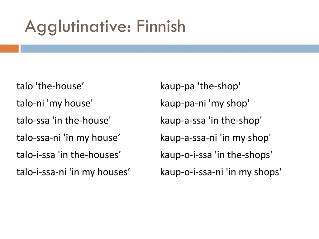 agglutinative finnish