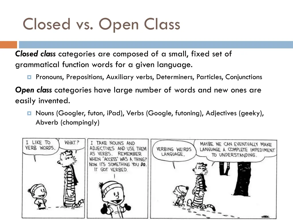 closed vs open class