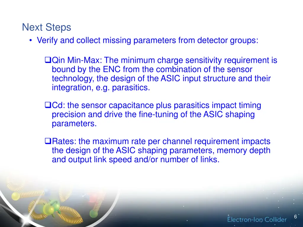 next steps verify and collect missing parameters