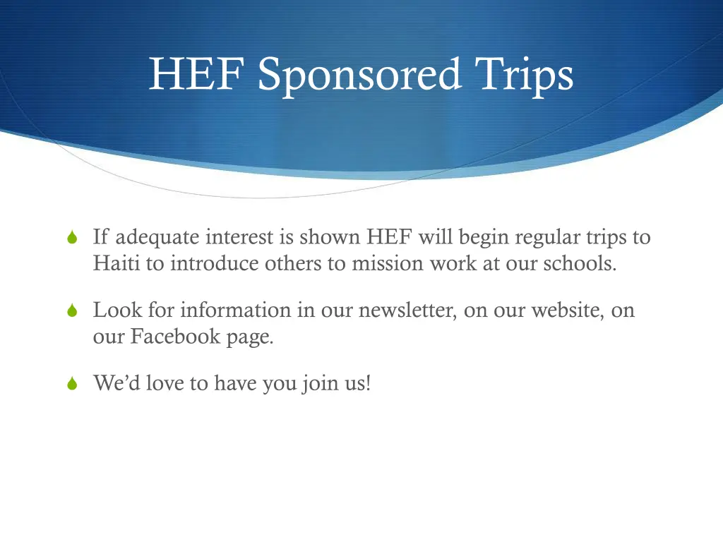 hef sponsored trips